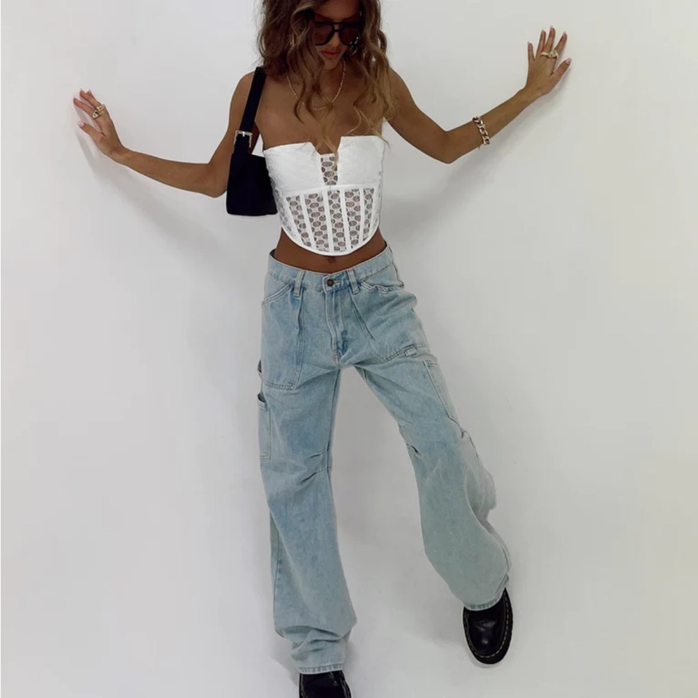 LIONESS MIAMI VICE PANTS DENIM BLUE size US2 SOLD OUT ONLINE